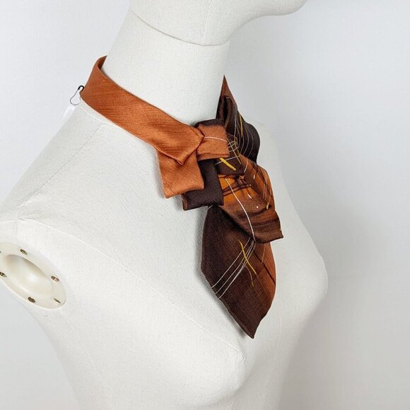 Ogsplosh Abstract Orange Ascot Scarf - Women's Necktie - Unisex Cravat - NEW - Picture 3 of 8